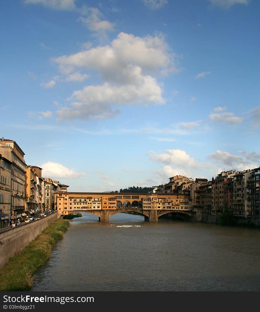 Arno River & Ponte Vecchio in Florence, Italy. Arno River & Ponte Vecchio in Florence, Italy