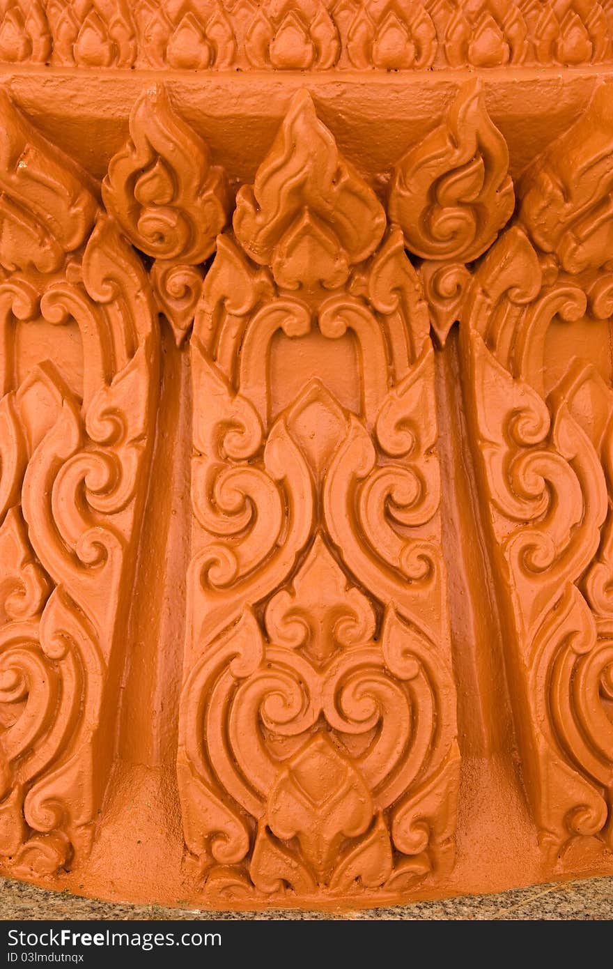 Pattern of pottery in Thai temple on Thailand