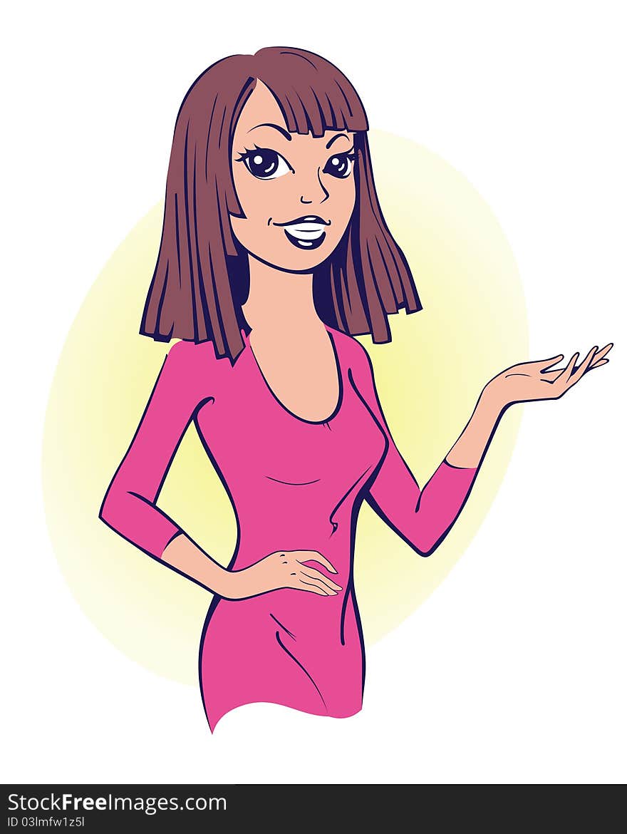 Businesswoman cartoon style color illustration. Businesswoman cartoon style color illustration