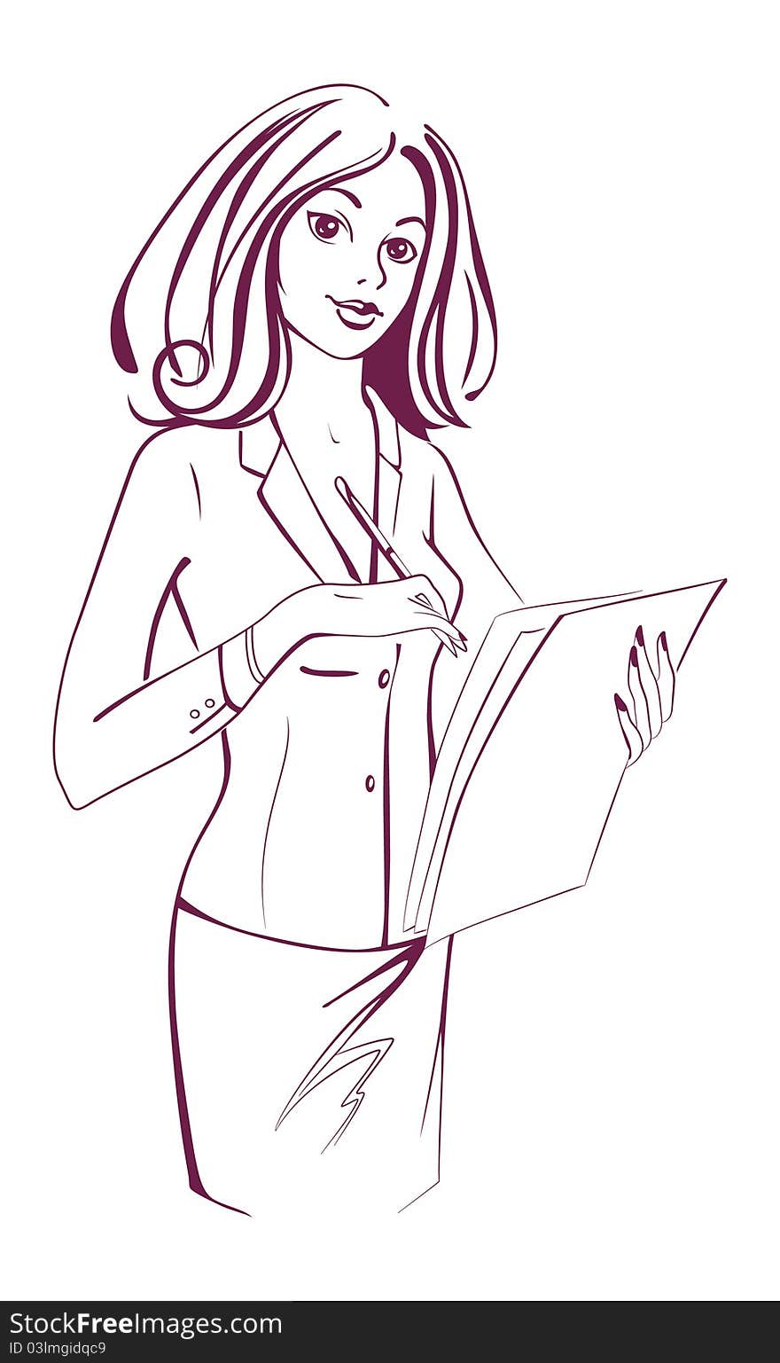 Businesswoman cartoon style illustration