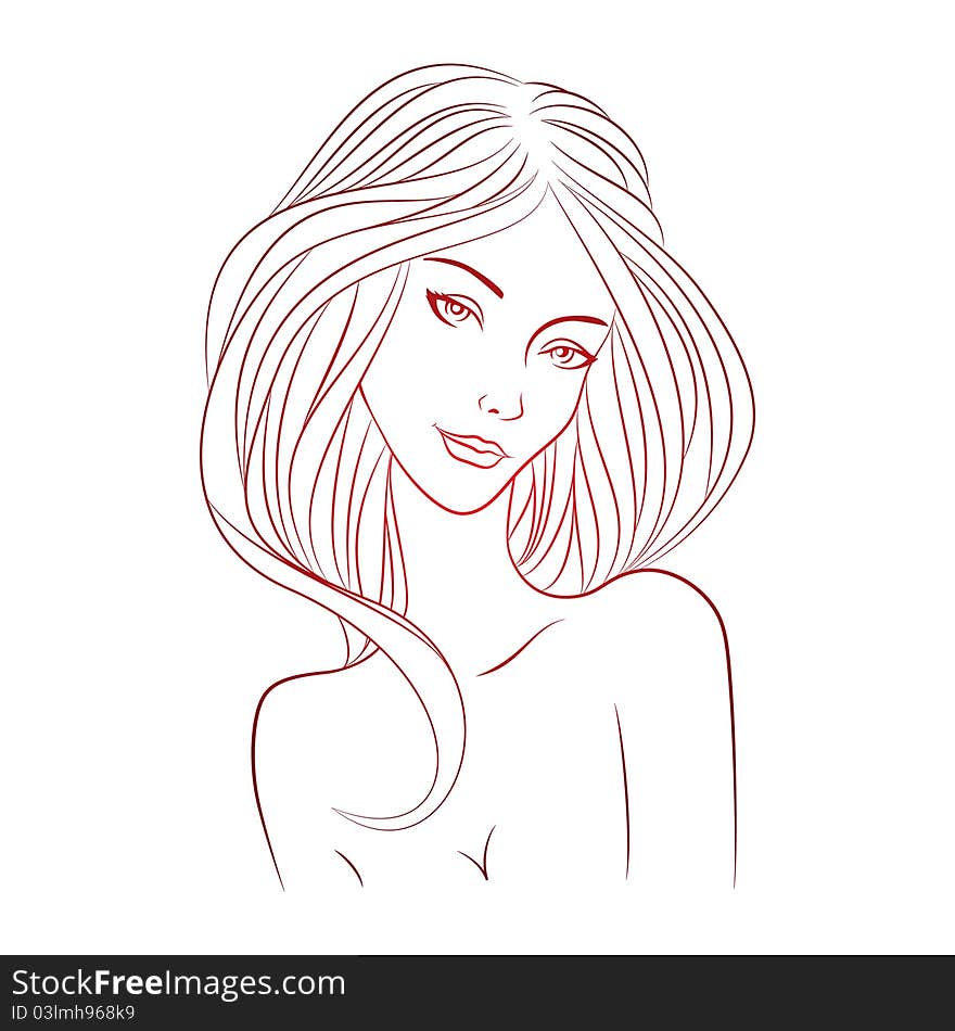 Beautiful Fashion Woman Face With Hairs