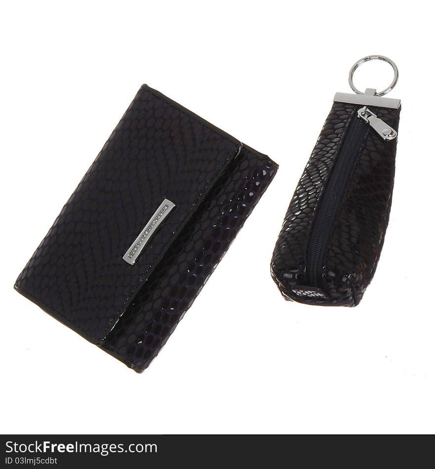 Leather key case and wallet