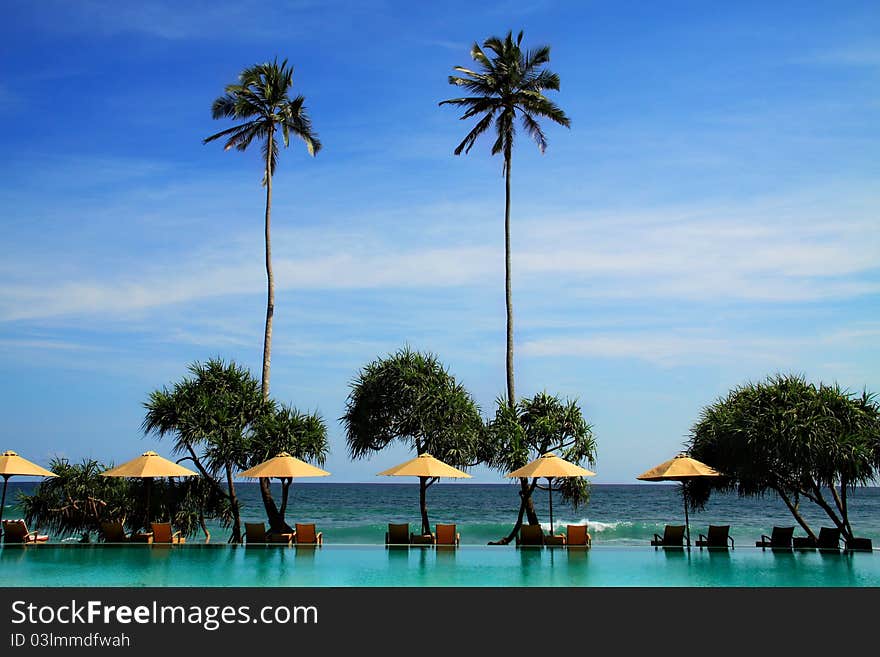 Travel background. Amazing swimming pool in tropics. Travel background. Amazing swimming pool in tropics