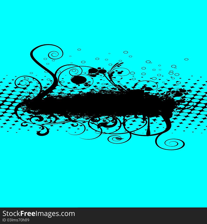 Turquoise blue black grunge background