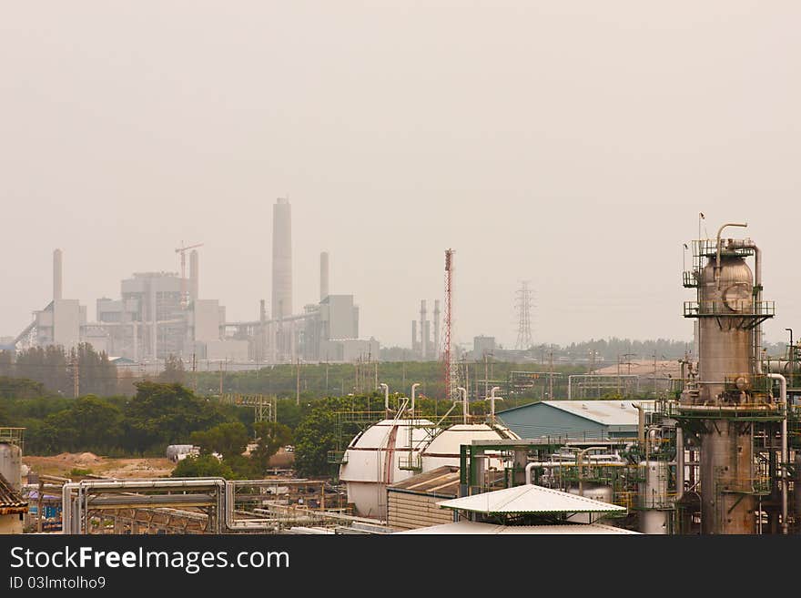 Gas refineries background power plant. Gas refineries background power plant