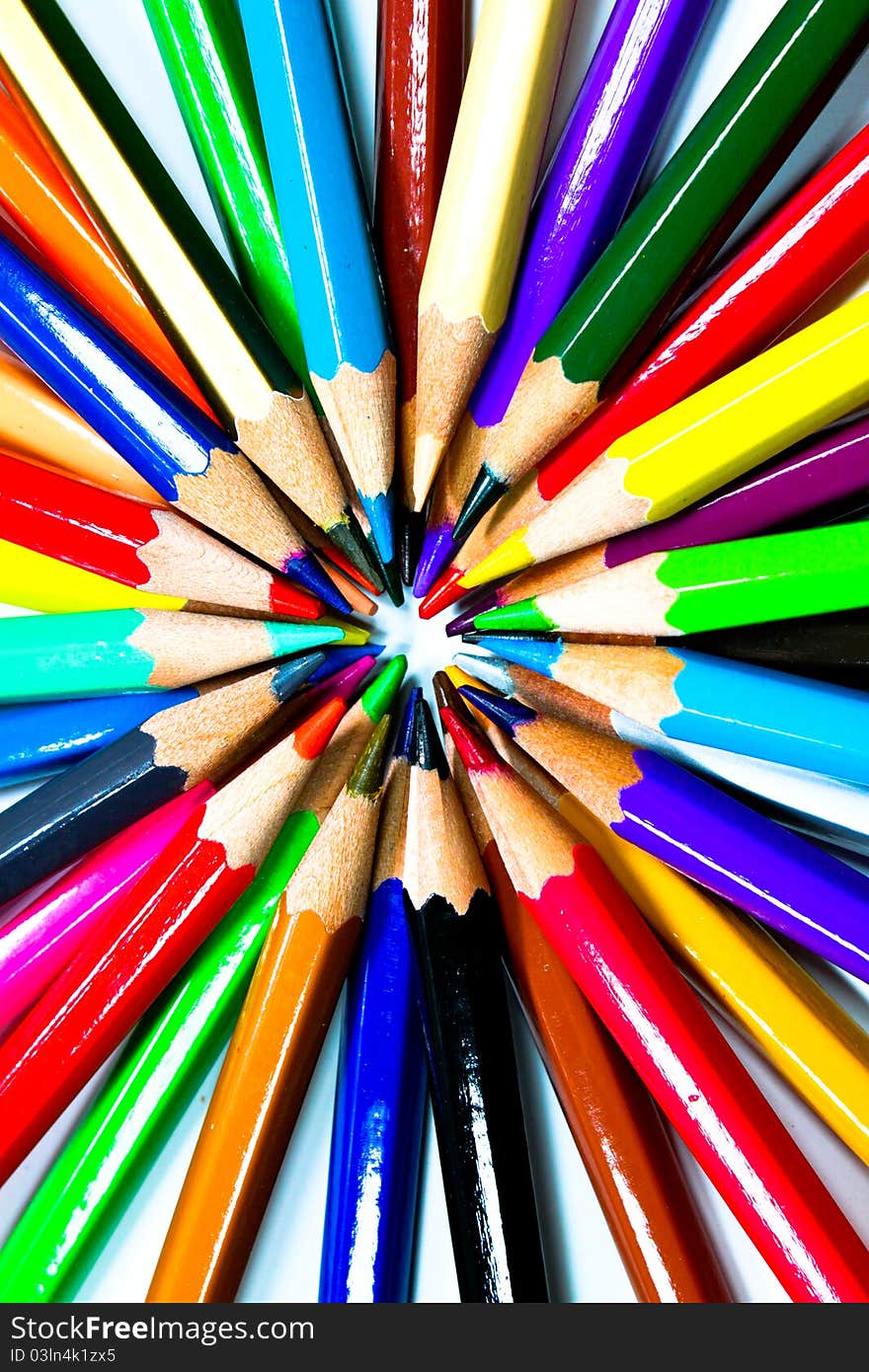 Colouring crayon pencils