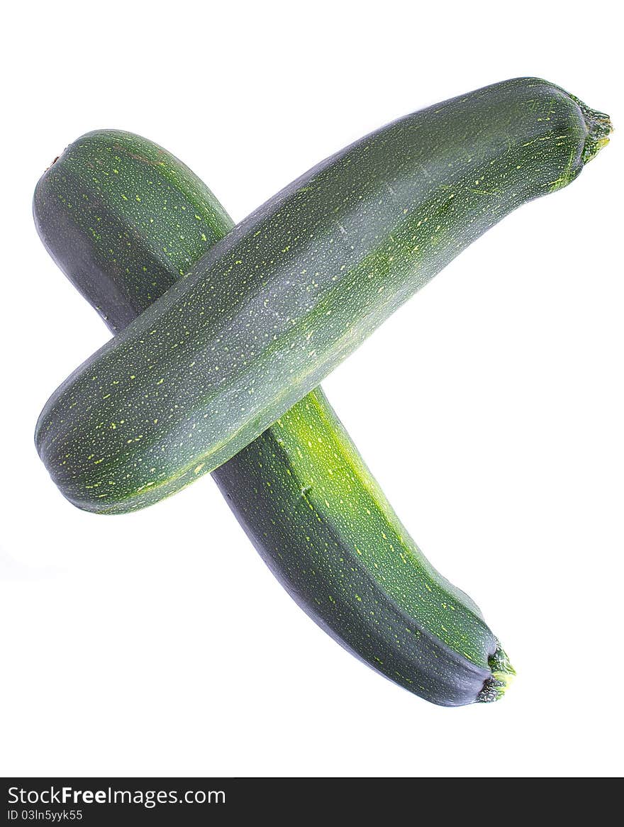 Zucchini isolated on white background