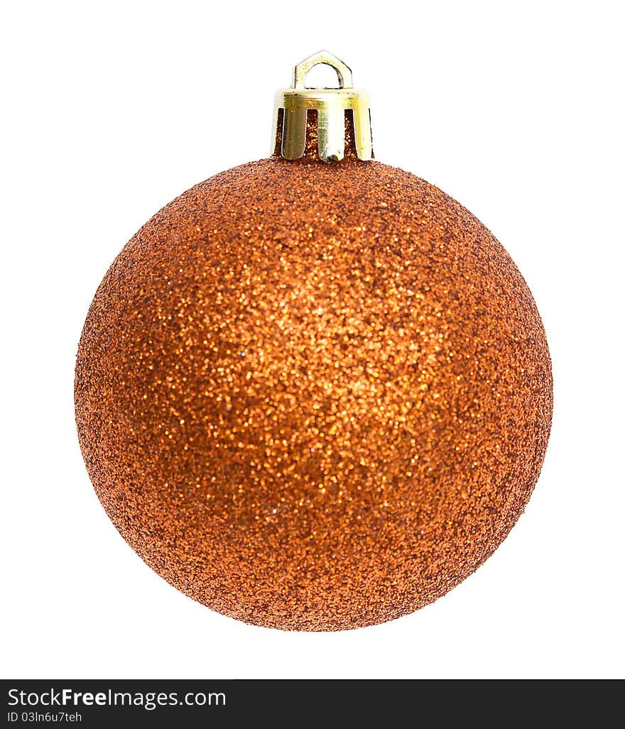 Gold christmas ball isolated