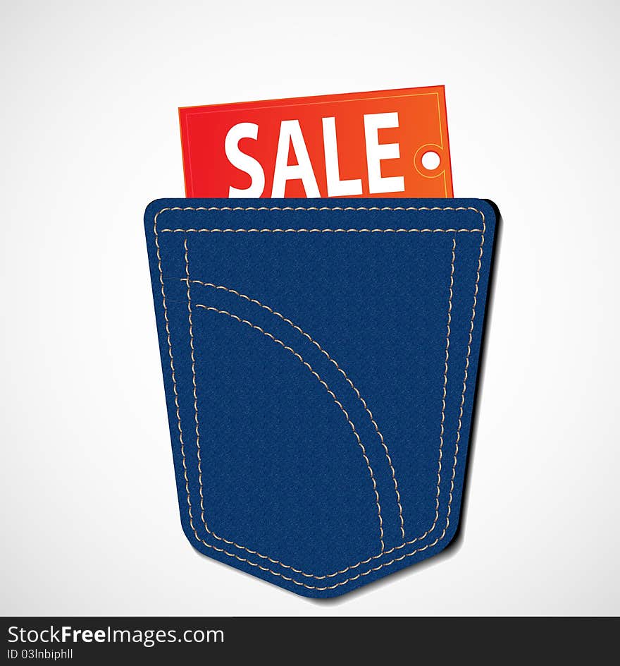 Jeans Pocket With Sale Tag