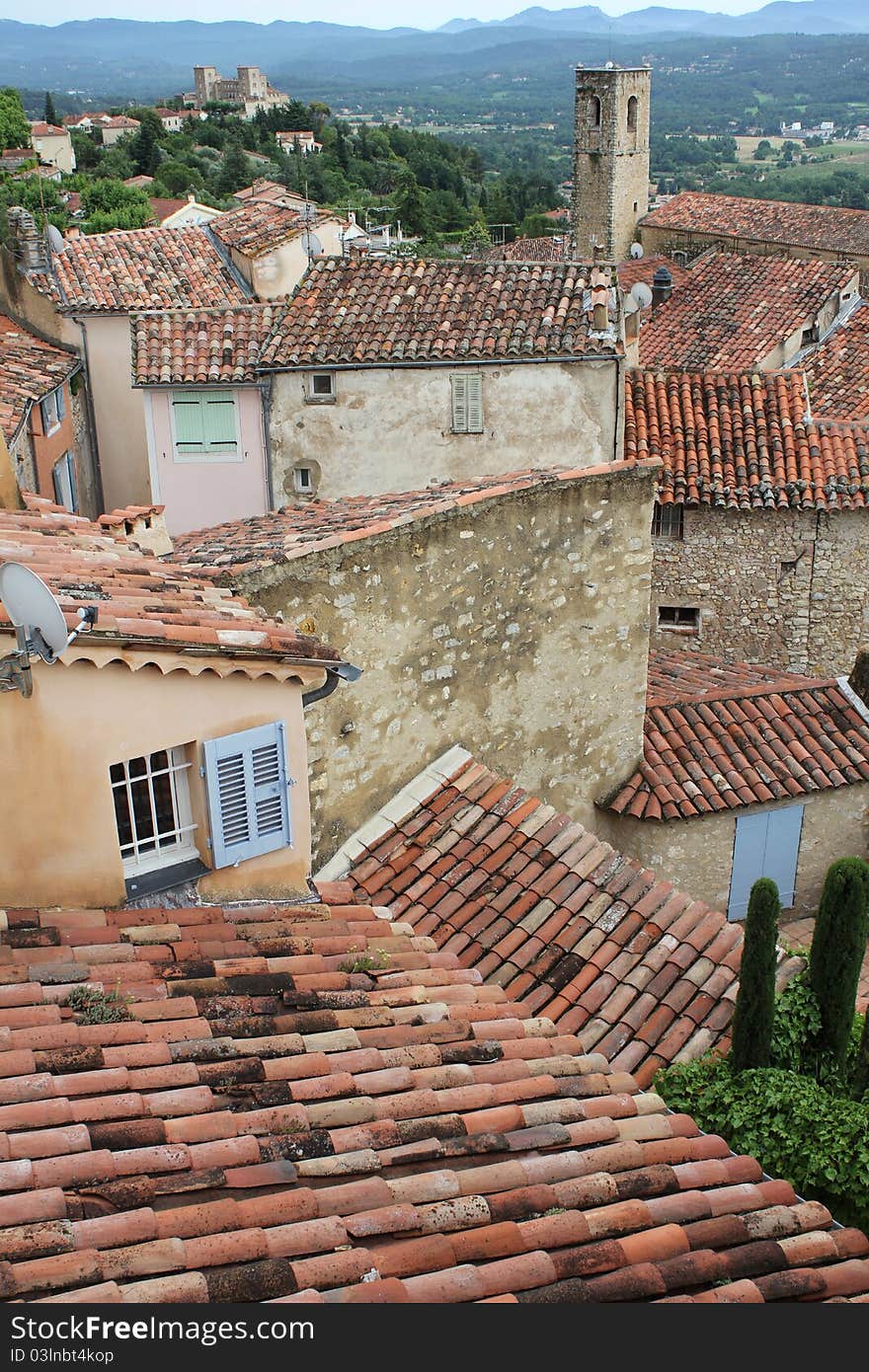 Areal view of Callian, France