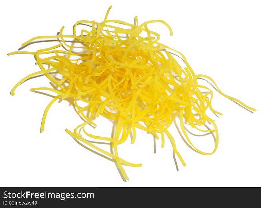 Italian pasta isolated on white background.