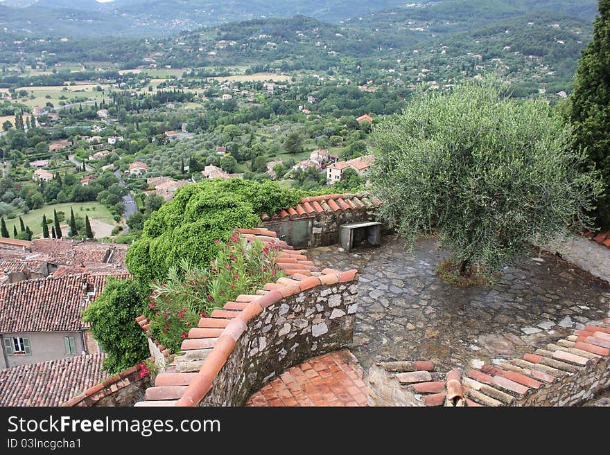 Areal View Of Callian, France