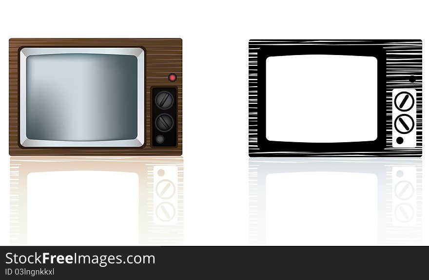 Old Style 1970s Or 1980 S Wooden Portable Tv