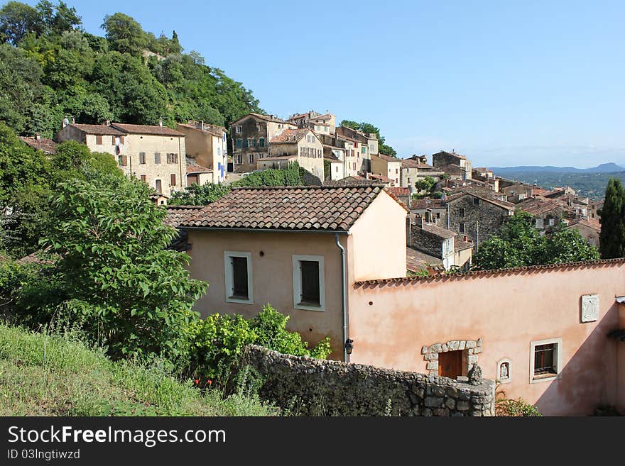 Areal View Of Callian, France