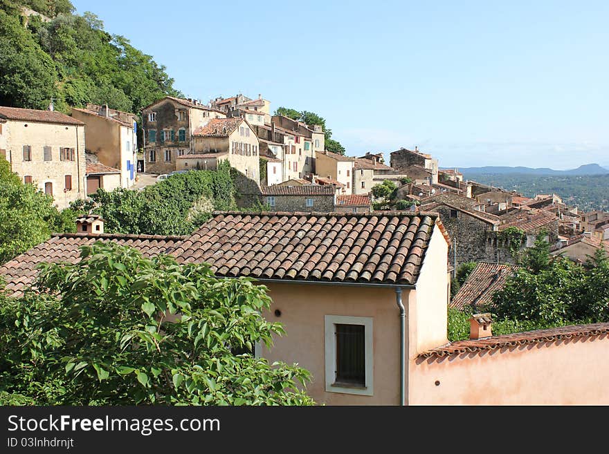 Areal view of Callian, France