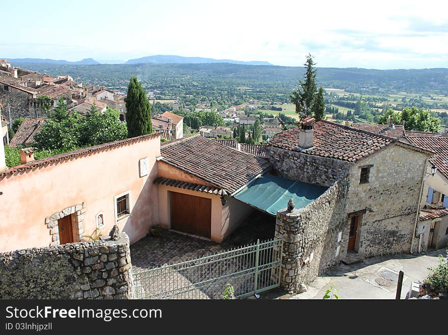 Areal view of Callian, France