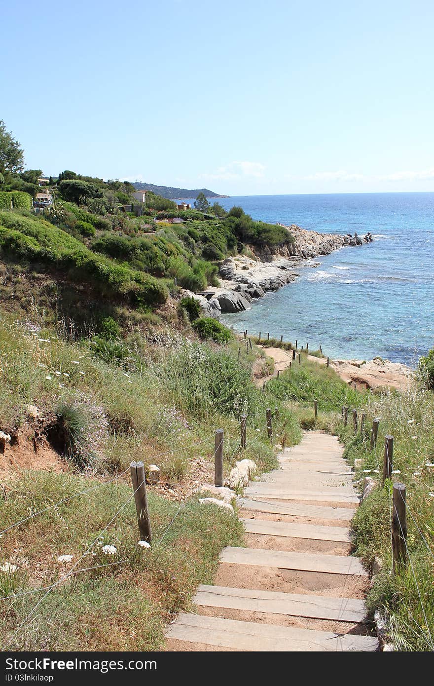 View of Bonne Terrase Beach on The French Riviera