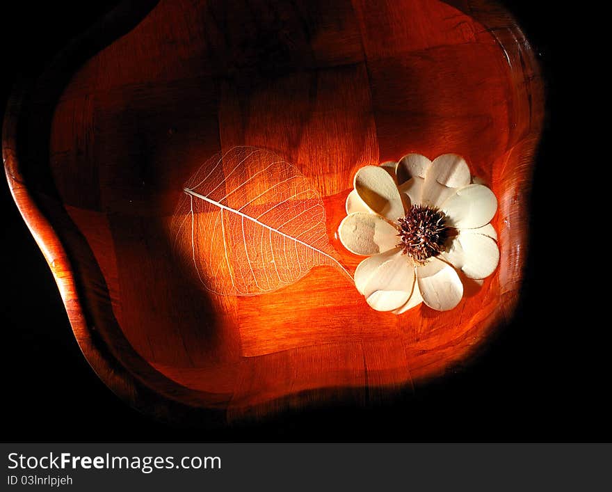 Wooden Leaf and Flower