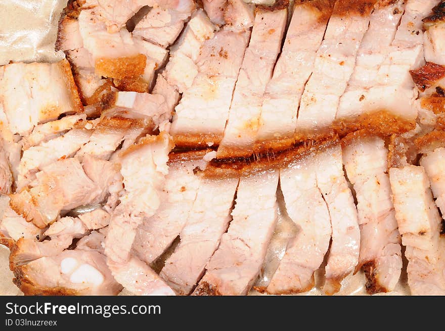 Closeup Image Of Chinese Styled Roasted Pork