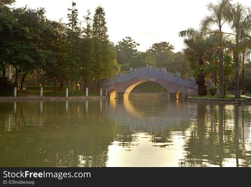 Stone arch bridge