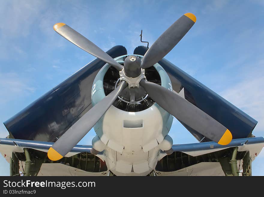 SB2C Helldiver in flightdeck storage position. SB2C Helldiver in flightdeck storage position