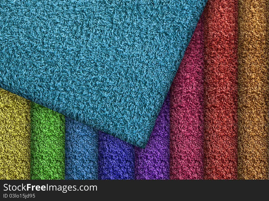 Colorful of bathroom towels texture