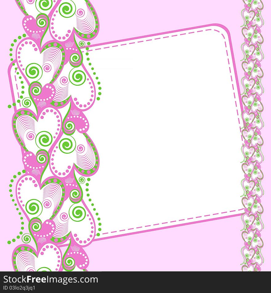 Valentines Vector background with sweets composing a frame for your text. Valentines Vector background with sweets composing a frame for your text