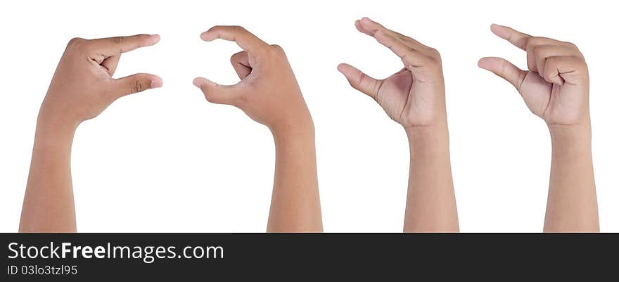 A set of hand gesture pinching. A set of hand gesture pinching