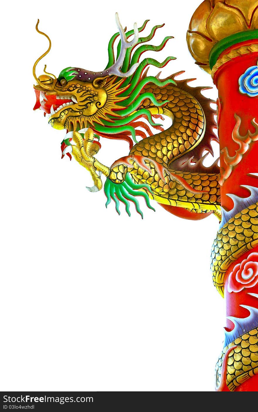 Chinese style dragon statue full colors