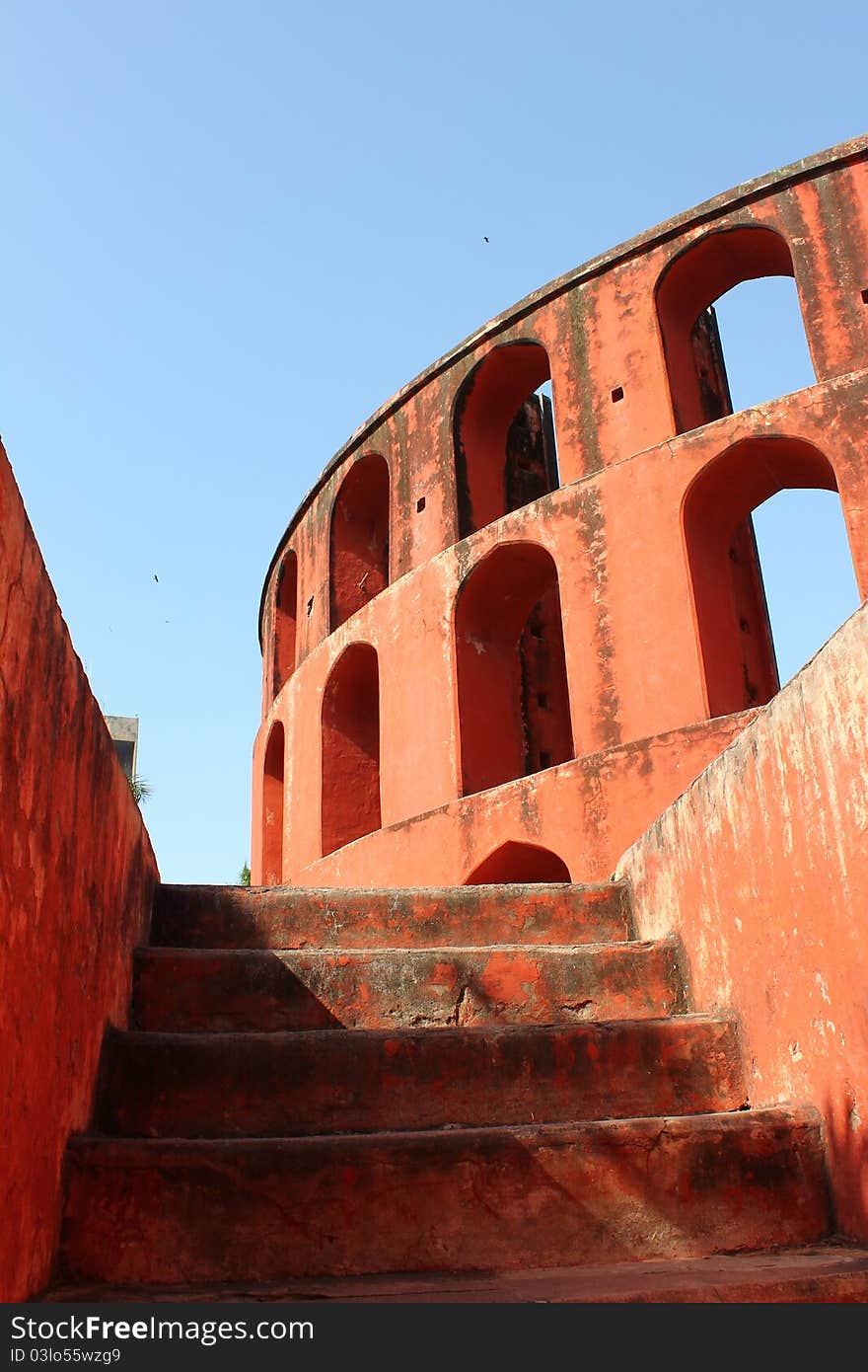 Jantar mantar round walls with stairs. Jantar mantar round walls with stairs