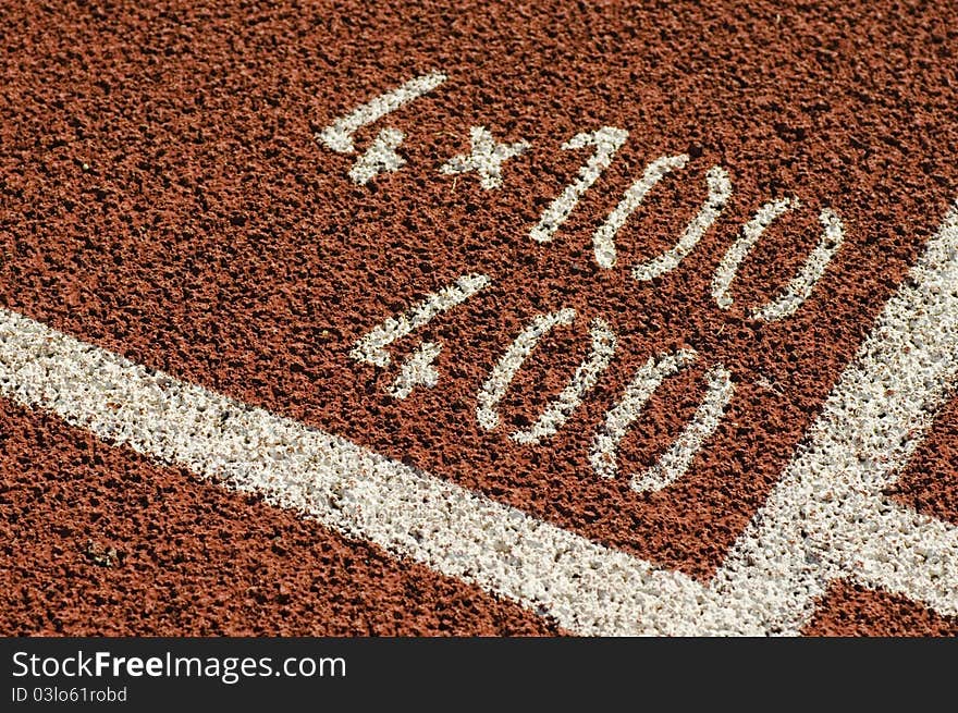 Track and field 400 meter mark