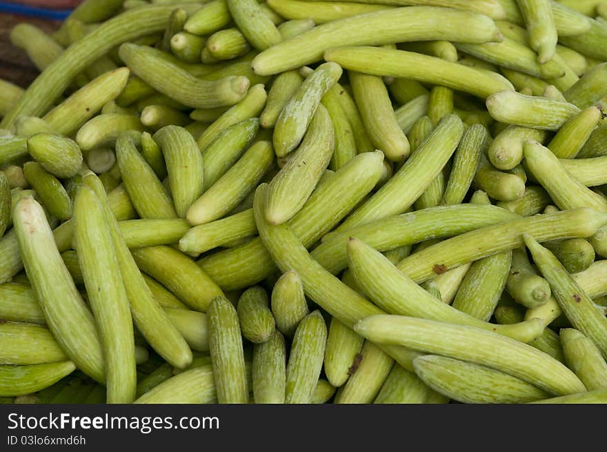 Fresh cucumber from the farm on sale at a market