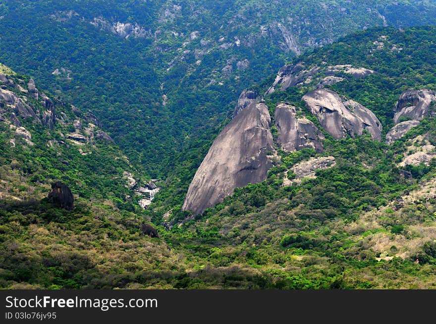 Western ghats in India with thick vegetation. Western ghats in India with thick vegetation