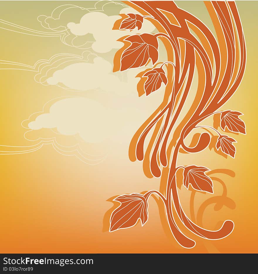 Vector abstract background with autumn imagination. Vector abstract background with autumn imagination