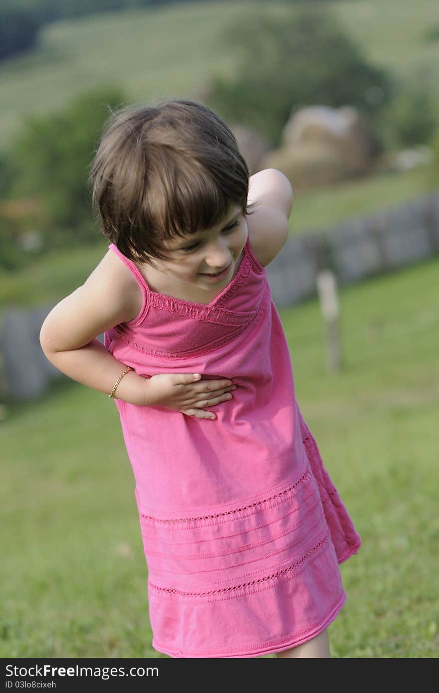 child playing as model