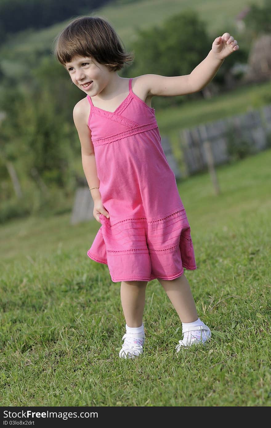 Child having fun outside