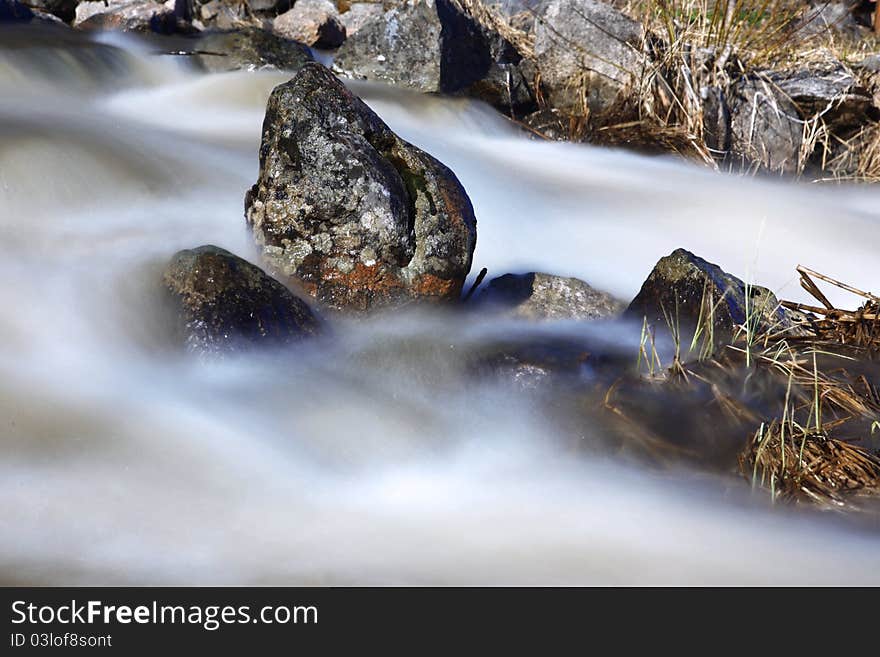 Faster stream running over rocks