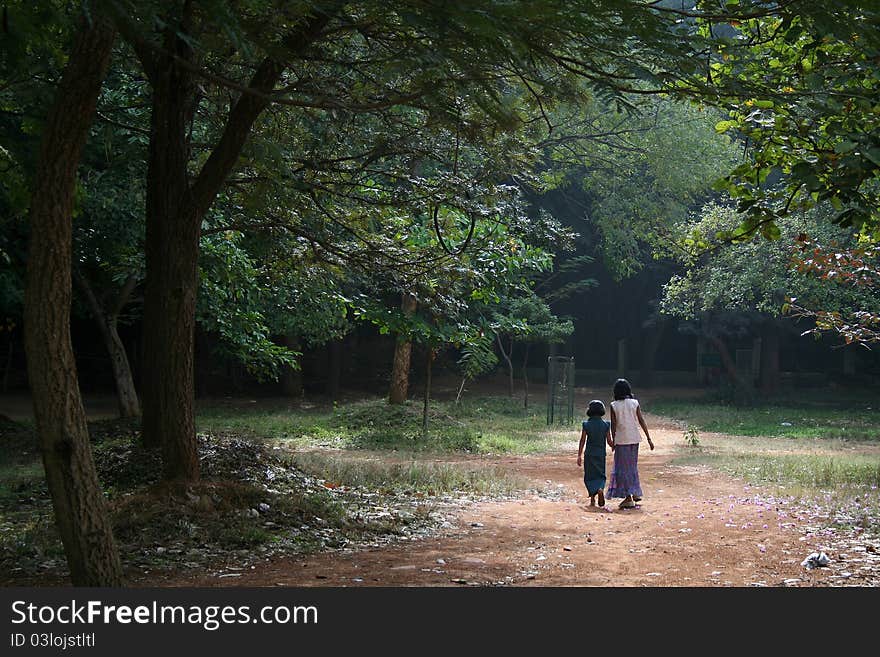 Morning walk in a Park