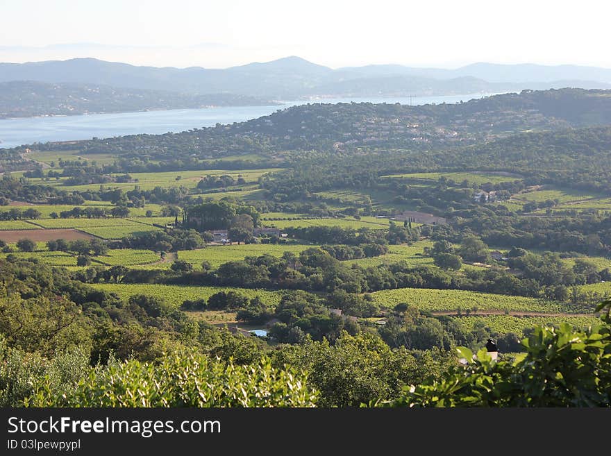 Saint Tropez Bay on The French Riviera, View from Gassin