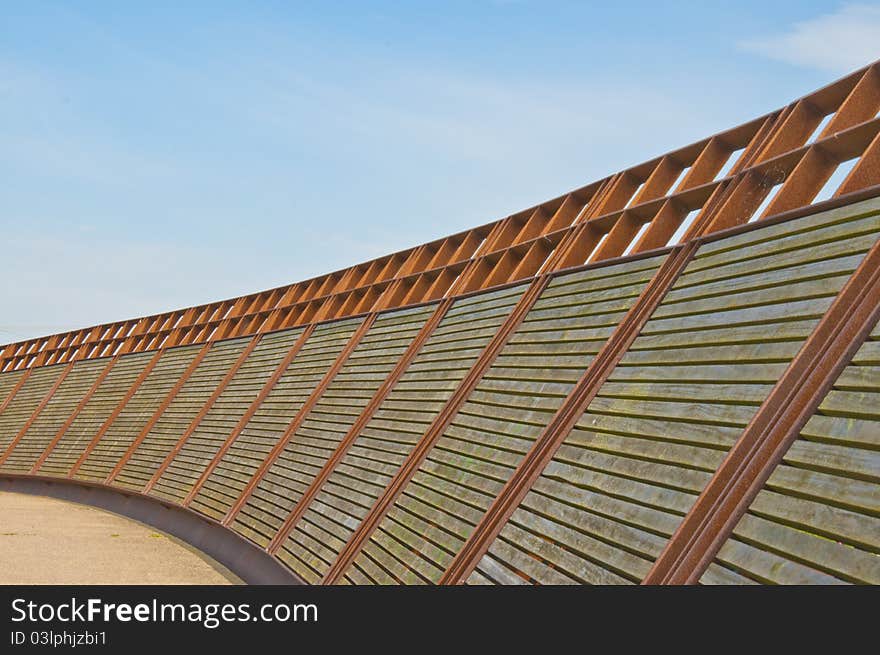 Foot bridge & cycle way over river Nene UK