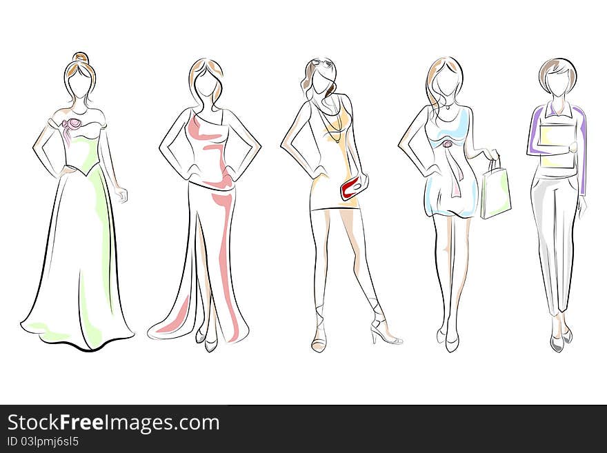 Lady in different Dress