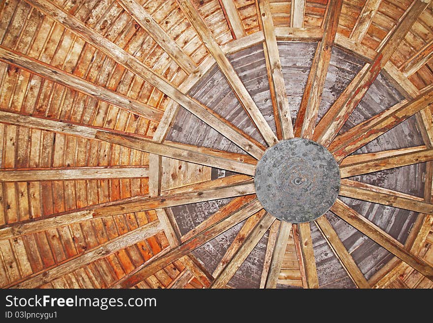 Wooden texture/ancient wooden cupola from within