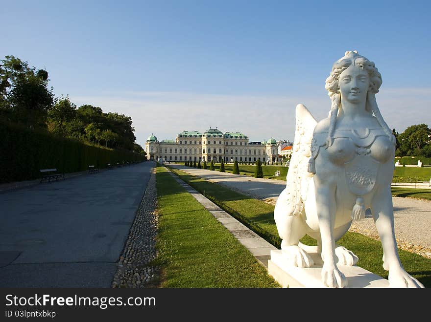 Statue with Upper Belvedere as background. Statue with Upper Belvedere as background.