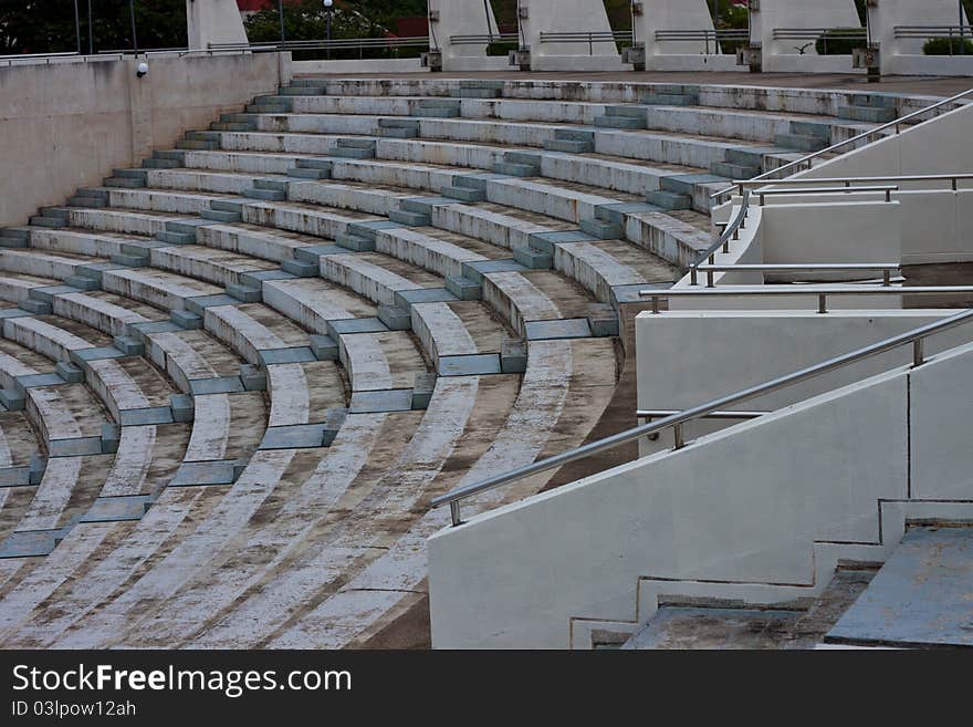 Seats around the stadium.