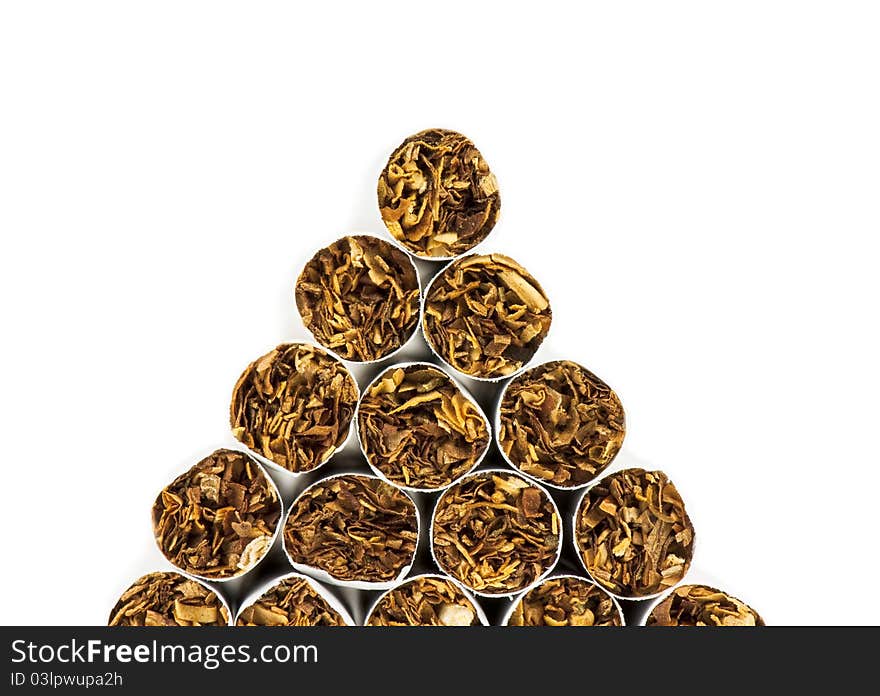 Stack of cigarettes, macro photography