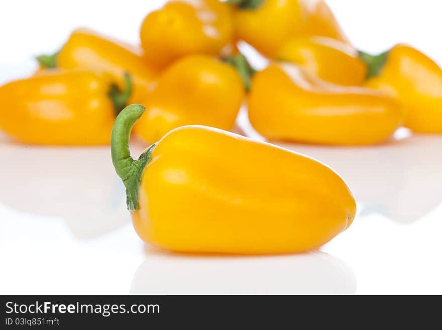 A yellow baby pepper