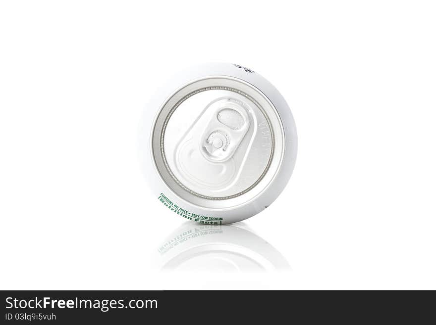 A group of soda cans against a white background