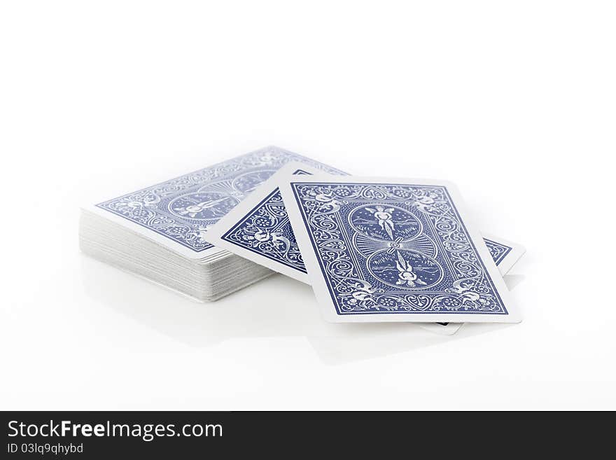 A set of playing cards against a white background