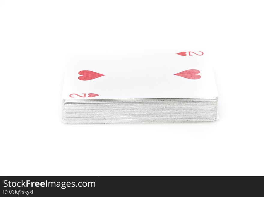 A set of playing cards against a white background