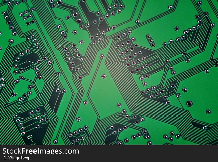 Close-up of a circuit board from a computer